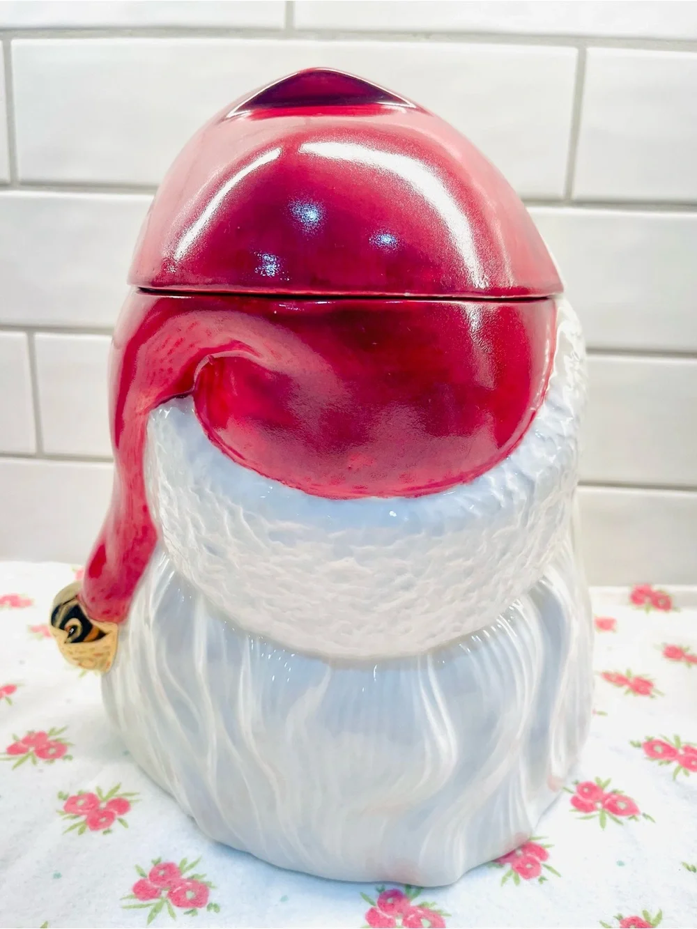 Vintage Santa Cookie Jar - 1995 Hand Painted and Initialed